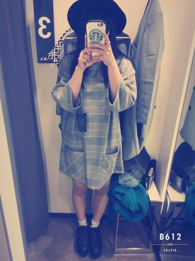 「ZARA（ザラ）のアイテム（ワンピース/ドレス、グレー系）」を使った、 MINさん（レディース・164cm）の冬コーディネート