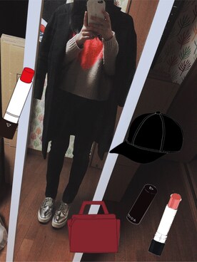 「COMME CA ISM（コムサイズム）のアイテム（シューズ、シルバー系）」を使った、 MINさん（レディース・164cm）の冬コーディネート