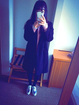 「オシャレのアイテム（ジャケット/アウター、ブラック系）」を使った、 MINさん（レディース・164cm）の冬コーディネート