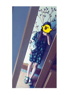 「アイテム（バックパック/リュック、シルバー系）」を使った、 MINさん（レディース・164cm）の夏コーディネート