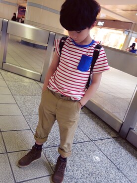 「アイテム（ブーツ）」を使った、lucasさん（キッズ・120cm）の夏コーディネート