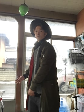 「PARADOX（パラドックス）のアイテム（その他アウター）」を使った、れおんさん（メンズ・170cm）の冬コーディネート