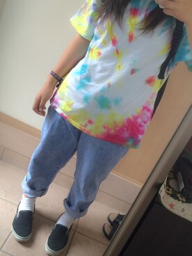 「usedのアイテム（Tシャツ/カットソー、その他）」を使った、yuuさん（レディース・162cm）の夏コーディネート