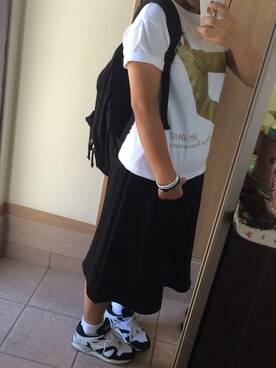 「GU（ジーユー）のアイテム（その他パンツ、ブラック系）」を使った、yuuさん（レディース・162cm）の夏コーディネート