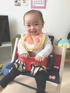 「OTO（オト）のアイテム」を使った、sa-coさん（キッズ・70cm）の春コーディネート