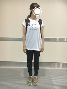 「JEANASIS（ジーナシス）のDENIMシルキースキニーパンツ/715842 （デニムパンツ）」を使った、hanakoさん（レディース・158cm）の春コーディネート