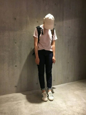 「X-girl（エックスガール）のOUTDOOR BACKPACK（バックパック/リュック）」を使った、hanakoさん（レディース・158cm）の夏コーディネート