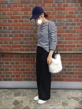 「ベレー帽推奨委員会」｜「アイテム（キャップ）」を使った、hanakoさん（レディース・158cm）の秋コーディネート