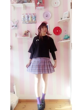 「オルチャンファッション」｜「アイテム（その他シューズ）」を使った、YNB48なつぼっち。さん（レディース・154cm）の秋コーディネート