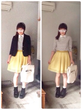 「ウェッジソール」｜「アイテム（その他アウター）」を使った、sanさん（レディース・155cm）の春コーディネート