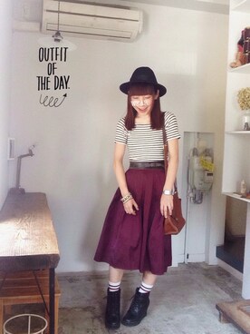 「Factor=（ファクターイコール）のアイテム（レッグウェア）」を使った、sanさん（レディース・155cm）の秋コーディネート