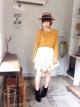 「レザースカート」｜「アイテム（財布/小物）」を使った、sanさん（レディース・155cm）の秋コーディネート