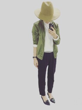 「MACPHEE（マカフィー）のアイテム（ブルゾン）」を使った、mingonさん（レディース・156cm）の冬コーディネート