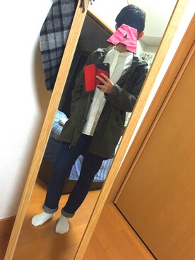 「Right-on（ライトオン）のアイテム（ダウンジャケット/コート）」を使った、ロコモコさん（メンズ・170cm）の春コーディネート