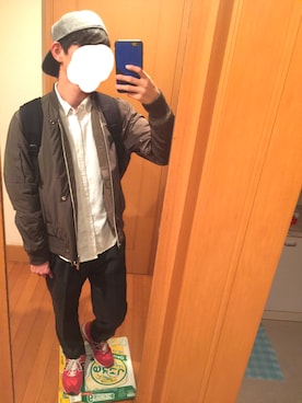 「アイテム（MA-1）」を使った、ロコモコさん（メンズ・170cm・20代）の秋コーディネート