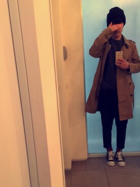 「DHOLIC（ディーホリック）のアイテム（スラックス）」を使った、LATTEさん（メンズ・173cm）の冬コーディネート
