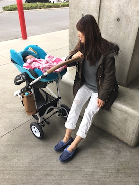 「ELLE（エル）のアイテム（ジャケット/アウター）」を使った、N.famさん（キッズ・50cm）の春コーディネート