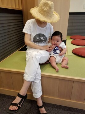 「ママと息子」｜N.famさん（キッズ・50cm）の夏コーディネート