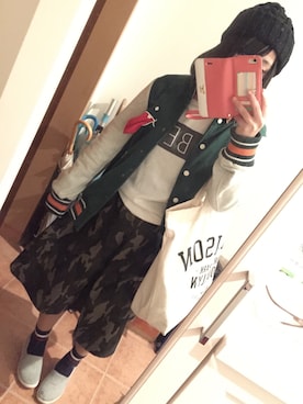 「アイテム（その他シューズ、グレー系）」を使った、がんがんさん（レディース・151cm）の冬コーディネート