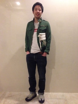 「Simplicite（サンプリシテ）のアイテム（トップス）」を使った、Daisuke Hiraishiさん（メンズ・171cm）の春コーディネート