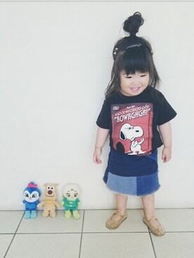 「2歳3ヶ月」｜「アイテム（スカート）」を使った、urakotoさん（キッズ・90cm）の春コーディネート