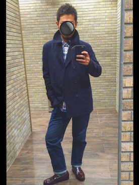 「Eddie Bauer（エディーバウアー）のアイテム（デニムパンツ）」を使った、りゅーちゃんさん（メンズ・173cm）の冬コーディネート