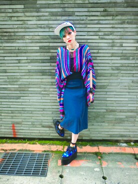 「H&M（エイチ・アンド・エム）のアイテム（スカート）」を使った、WEDNESDAYさん（レディース・163cm）の夏コーディネート