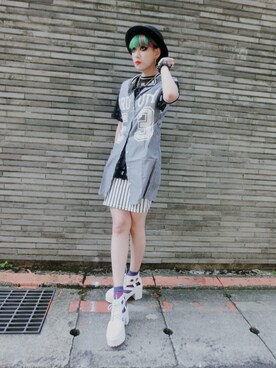 「stripes」｜「アイテム（スウェット）」を使った、WEDNESDAYさん（レディース・163cm）の夏コーディネート
