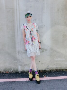 「H&M（エイチ・アンド・エム）のアイテム（カーディガン/ボレロ）」を使った、WEDNESDAYさん（レディース・163cm）の夏コーディネート