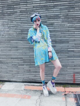 「UNIF」｜「アイテム（ワンピース）」を使った、WEDNESDAYさん（レディース・163cm）の秋コーディネート