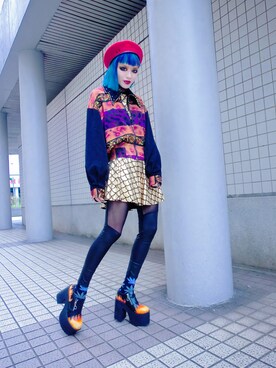 「UNIF」｜「アイテム（その他アウター）」を使った、WEDNESDAYさん（レディース・163cm）の冬コーディネート