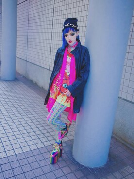 「kimono」｜「アイテム（ライダースジャケット）」を使った、WEDNESDAYさん（レディース・163cm）の冬コーディネート