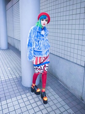 「UNIF」｜「アイテム（ワンピース）」を使った、WEDNESDAYさん（レディース・163cm）の春コーディネート