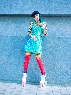 「UNIF（ユニフ）のアイテム（アクセサリー）」を使った、WEDNESDAYさん（レディース・163cm）の夏コーディネート