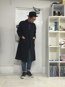 「アイテム（チェスターコート）」を使った、yosi_SHUTTLEさん（メンズ・180cm・30代）の秋コーディネート