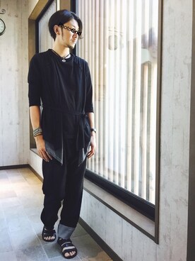「JACOB JENSEN（ヤコブイェンセン）のアイテム」を使った、平さん（メンズ・175cm）の夏コーディネート