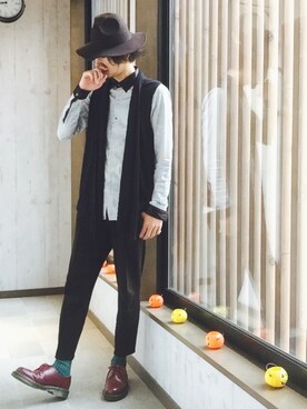 「JACOB JENSEN（ヤコブイェンセン）のアイテム」を使った、平さん（メンズ・175cm）の秋コーディネート