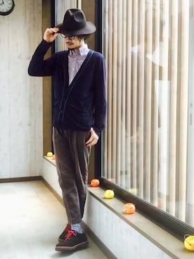 「noon（ヌーン）のアイテム」を使った、平さん（メンズ・175cm）の秋コーディネート