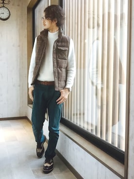 「WORKS（ワークス）のアイテム（ジャケット/アウター）」を使った、平さん（メンズ・175cm）の秋コーディネート