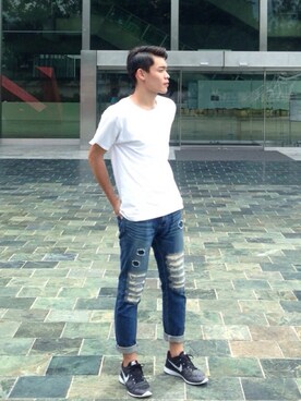 「OVERKILL inc.（オーバーキル）のアイテム（パンツ）」を使った、wayneさん（メンズ・181cm）の秋コーディネート