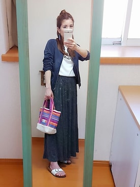 「フォークロア」｜「アイテム（ブルゾン）」を使った、rinnaさん（レディース・154cm）の春コーディネート