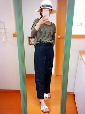 「pink adobe（ピンクアドベ）のアイテム（帽子）」を使った、rinnaさん（レディース・154cm）の春コーディネート