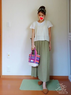 「HusHusH（ハッシュアッシュ）のアイテム（財布/小物）」を使った、rinnaさん（レディース・154cm）の夏コーディネート