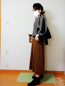 「ベレー帽推進委員会」｜rinnaさん（レディース・154cm）の秋コーディネート