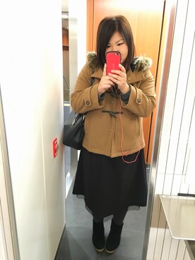「YEVS（イーブス）のアイテム（スカート）」を使った、mkさん（レディース・160cm）の冬コーディネート