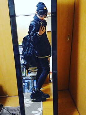 「Dr. Martens（ドクターマーチン）のアイテム（レッグウェア）」を使った、ゴトーさん（メンズ・164cm）の冬コーディネート