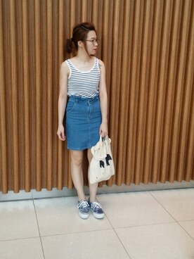 「MONKI（モンキ）のアイテム（キャミソール）」を使った、Fishfishさん（レディース・160cm）の夏コーディネート