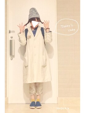 「SM2（エスエムツー）のアイテム（トレンチコート）」を使った、m o c h a .さん（レディース・154cm）の秋コーディネート