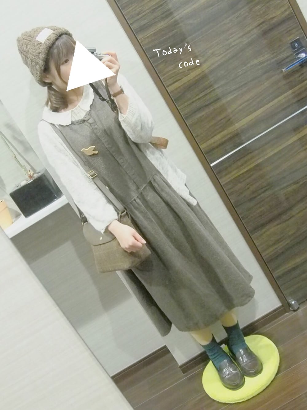 「SM2」｜「SM2のアイテム（ワンピース、グレー系）」を使った、m o c h a .さん（レディース・154cm）の冬コーディネートの1枚目の写真