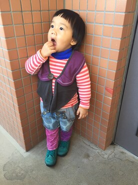 「BOOFOOWOO」｜re-oさん（キッズ・80cm）の冬コーディネート